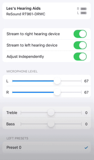 settings iphone resound